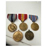 Five US Military Service Medals