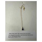 10kt Gold Chain With Sapphire Pendant