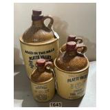 5 Platte Valley Whiskey Jugs