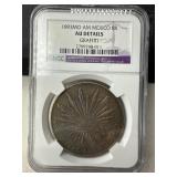1893 MO AM Mexico 8 Reales NGC AU Details