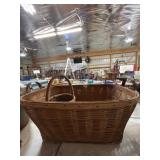 Two Woven Wood Baskets Set