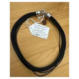 Modern Sterling and Leather Necklace