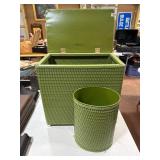 Green Detecto Hamper With Matching Trash Can