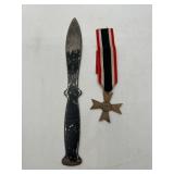 Colonial Knife and 1939 German Cross Medal