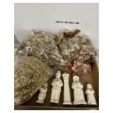 Ceramic Figurines and Tinsel Lot