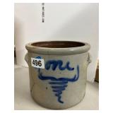 7ï¿½9ï¿½ Stoneware Crock with Blue Design