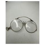Signed 14K White Gold Pince-Nez Eyeglasses