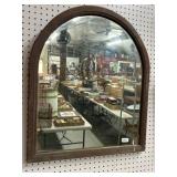 Wooden-Framed Arched Wall Mirror