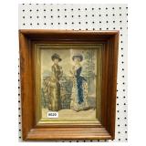 Framed Artwork of Two Women, Signed