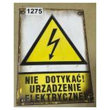 Polish Electrical Warning Sign