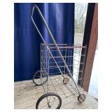 Metal Wire Shopping Cart with Wheels