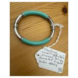 Sterling and Enamel Bangle Bracelet