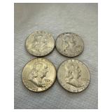 1957 Benjamin Franklin Half Dollar Coins