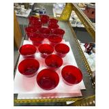 Red Glass Bowls by Views