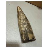 Engraved Whaling Scrimshaw Tooth