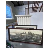 4-Piece Lot: Photos, Stand, and Pedestal