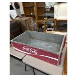 Heavy Galvanized Coca-Cola Advertising Bin