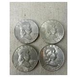 1954 Franklin Half Dollar Coin Lot