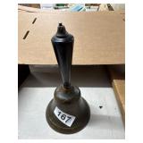 Vintage 6-Inch Hand Bell With Wooden Handle