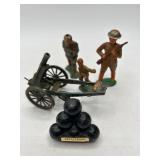 Vintage Mixed Lot of Toy Soldiers and Vehicles