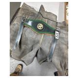 Traditional Leather Shorts with Suspenders