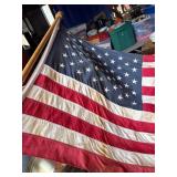 Large American Flag with Pole