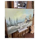 Oil Painting of Winter Scene, 24x36