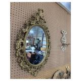 Ornate Plastic Oval Wall Mirror