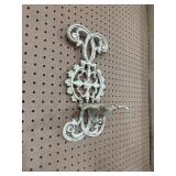 Decorative White Cast Iron Wall Sconce