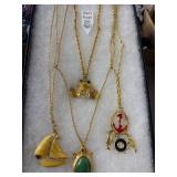 1960s Gold-Tone Pendant Necklace Set