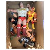 Wrestling Action Figures and Carved Bird