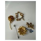 Gold Tone Jewelry Collection With Watch