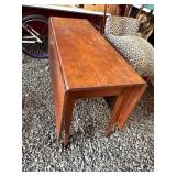 Wooden Drop-Leaf Table With Tapered Legs