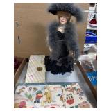 May West Doll and Vintage Wrapping Paper