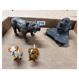 4pc Dog Lot with Inkwell As-Is