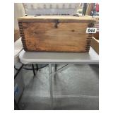 Wooden Storage Box With Hinged Lid