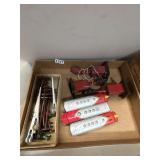 Box Lot of Train Accessories and Locomotive Parts