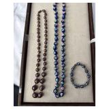 Three Beaded Jewelry Items, Mixed Materials
