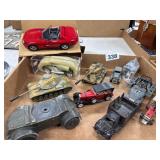 Metal Model Tanks and Cars