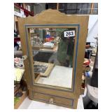 Gold Wall Cabinet with Mirror Door