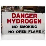 Metal Danger Hydrogen Sign, 10x20