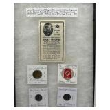 WWII German Coins, Stamp, and Memorial Card
