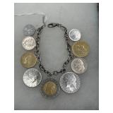Sterling Bracelet with Italian Coin Charms