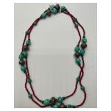 48-Inch Turquoise And Coral Necklace