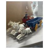 Cast Iron Horse-Drawn Wagon Set