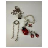 Jewelry Lot With Ladybug Watch