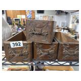 4 Vintage Wooden Drawers