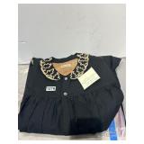 Black Robe With Embroidered Collar Details