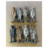 Eight Cast Metal Toy Soldiers