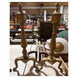 Brass Andirons with Finials